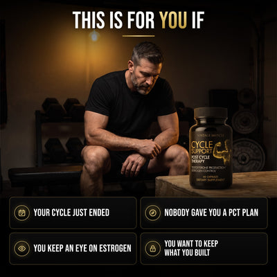 This is for you if your cycle just ended, nobody gave you a PCT plan, you keep an eye on estrogen, and you want to keep what you built.